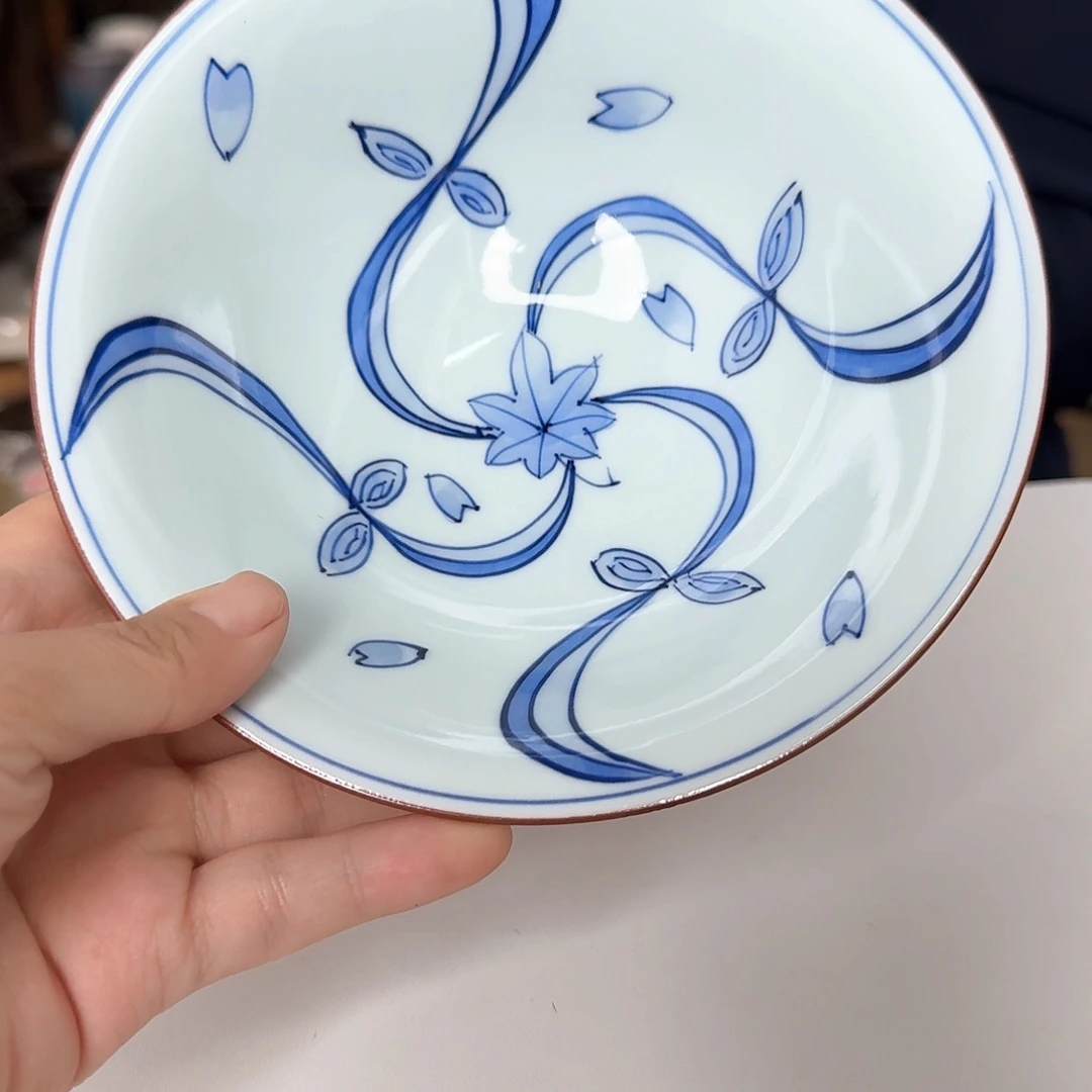 瓷片有田烧枫叶15厘米钵