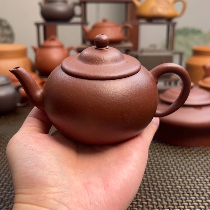 旗***格茶壶紫砂四底笠帽