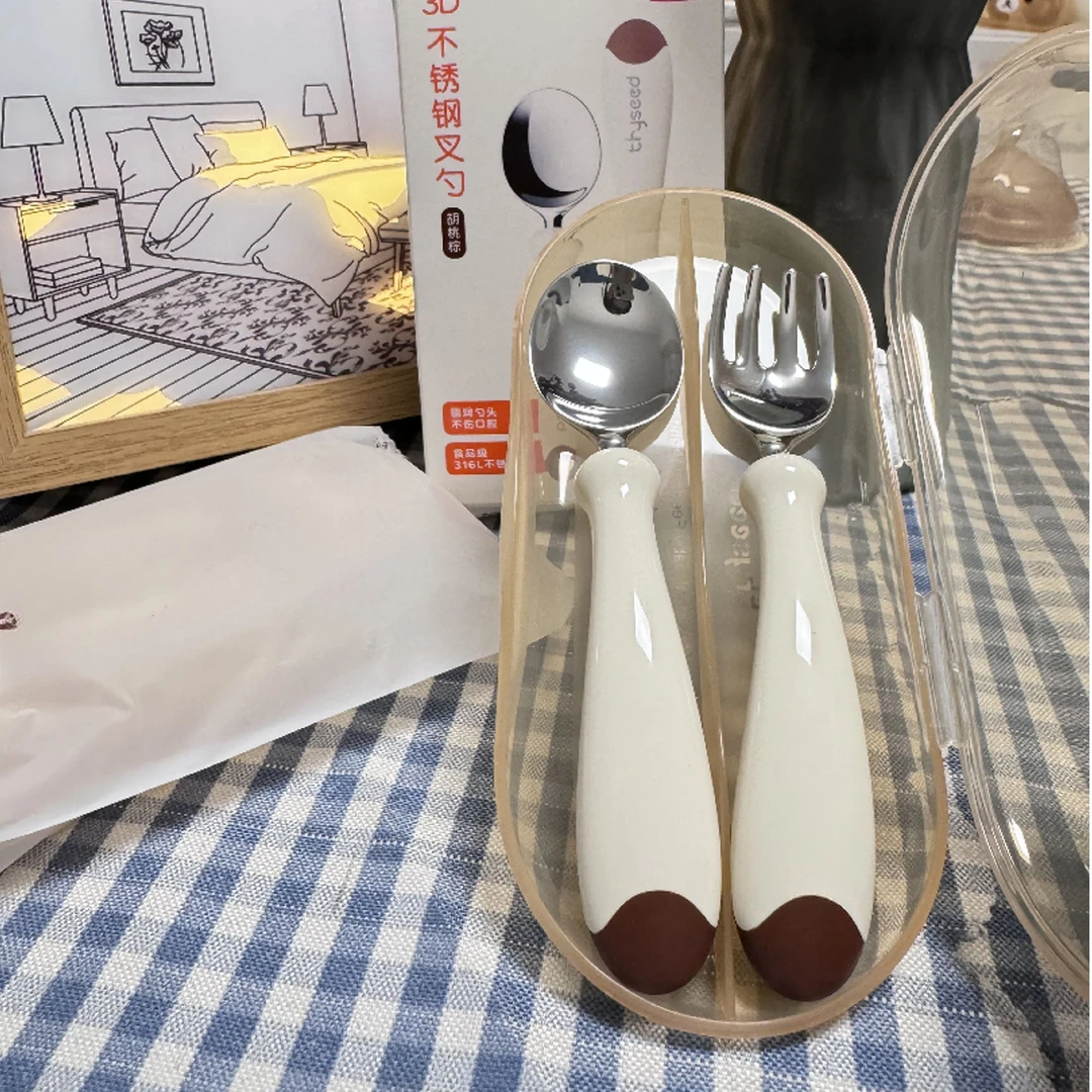 宝宝吸盘式儿童餐具婴幼儿宝宝自主进食辅食餐盘叉勺