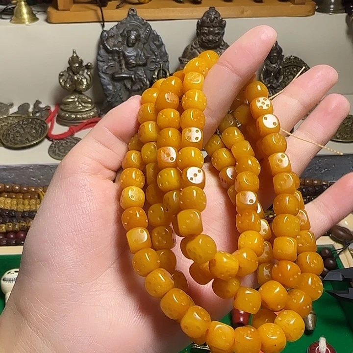 明***月非金属骰子牛骨老念珠