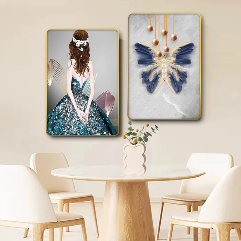 P018美女双联客厅背景墙挂画玄关卧室装饰画餐厅装饰画福利-10