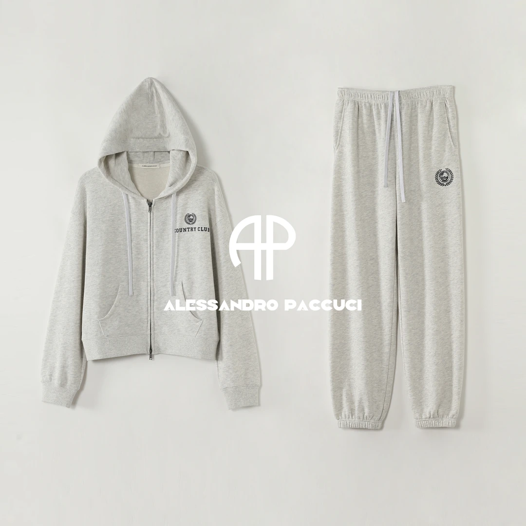 AP洛哥61003WT/61001KV【俱乐部套】棉连帽抽绳外套/束脚休闲裤