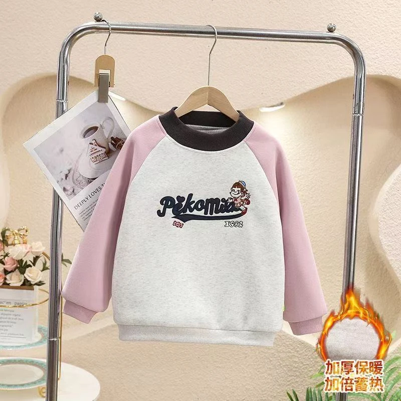 （现货）女童慵懒时尚百搭卡通卫衣韩系百搭秋冬新款休闲长袖套头衫
