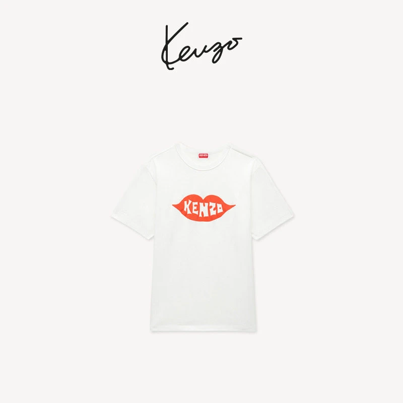 KENZO 26秋冬新品 男女同款唇吻图案经典版型T恤衫商品图