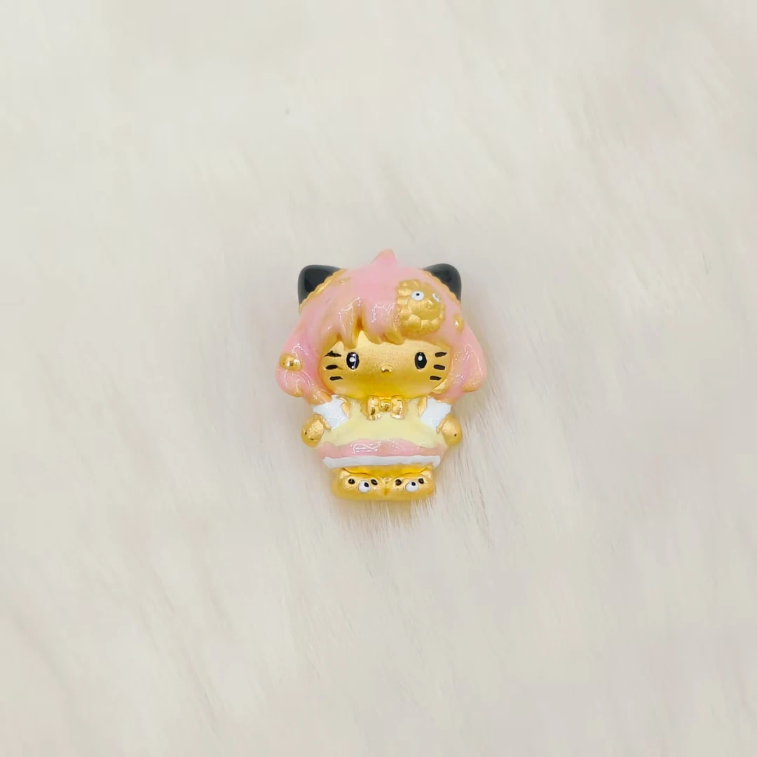 吉金珠宝 足金999阿尼亚Kitty烤漆款3D硬金转运珠手串
