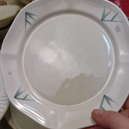 瓷片微瑕竹子系列八寸浅盘三个一组