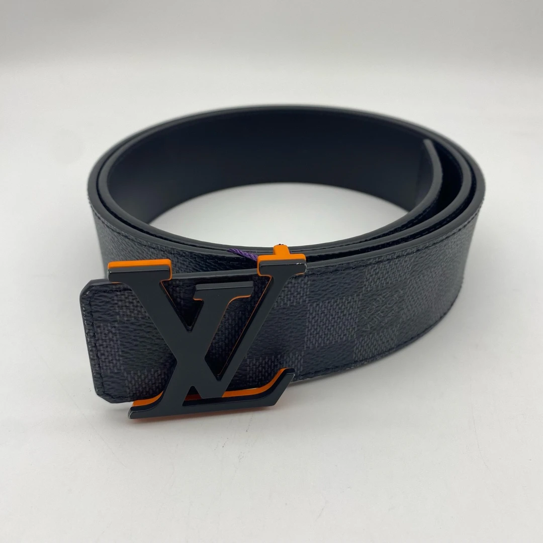 99新 LouisVuitton/路易威登 lv路易威登叠拼扣黑色棋盘格90皮带