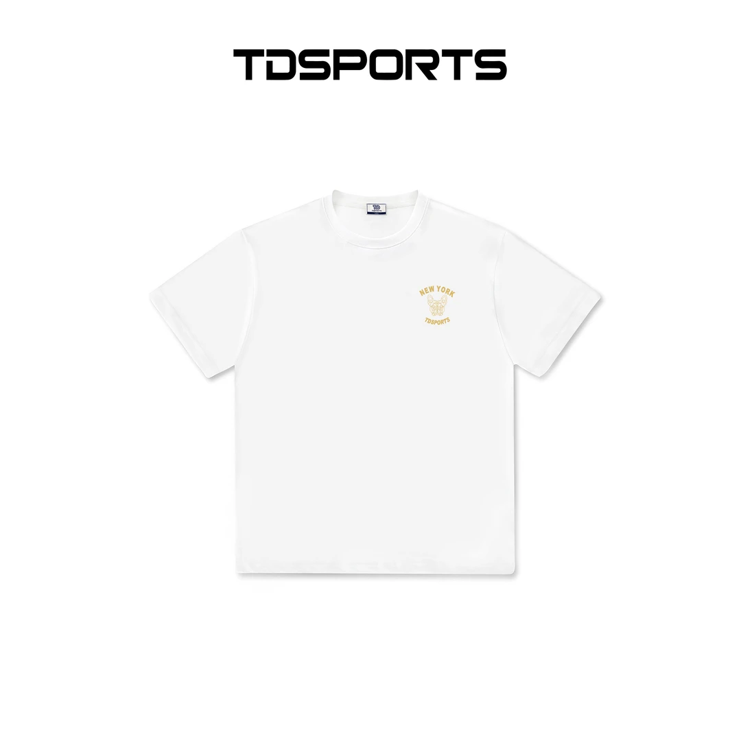 TDSPORTS春夏季情侣款圆领小狗卡通休闲纯棉时尚百搭黑色短袖T恤