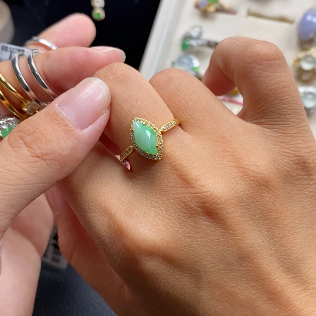 翡翠银S925镶嵌戒指