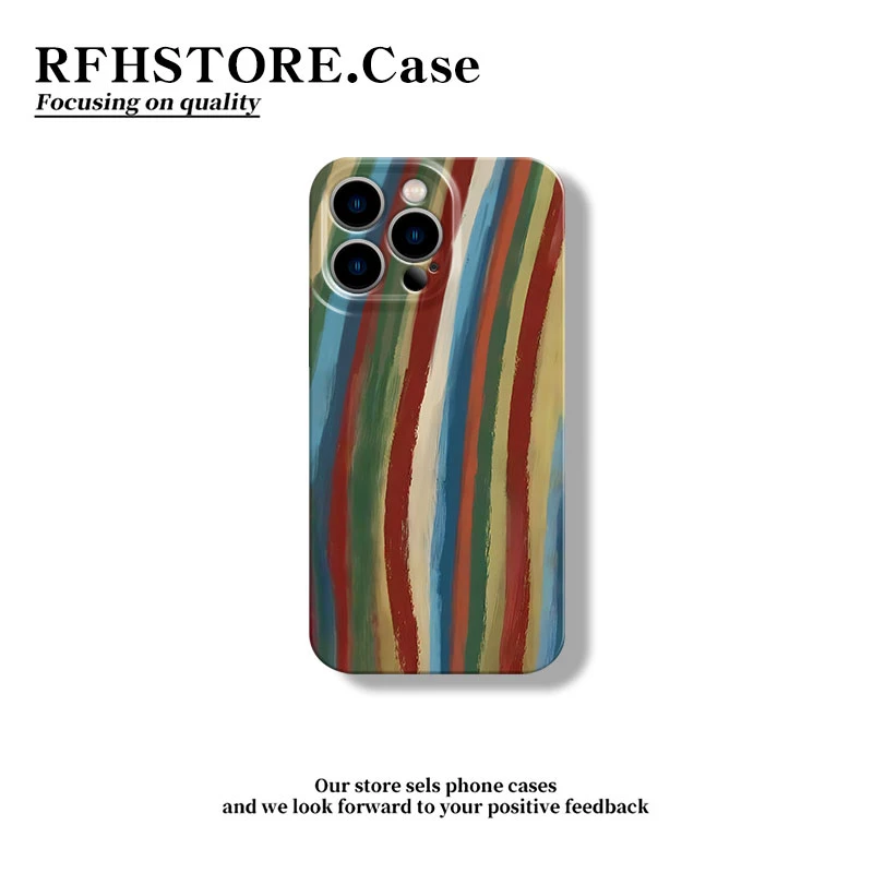 ZMGX油画彩虹纹适用iPhone16/15菲林手机壳华为P70vivo小米14oppo