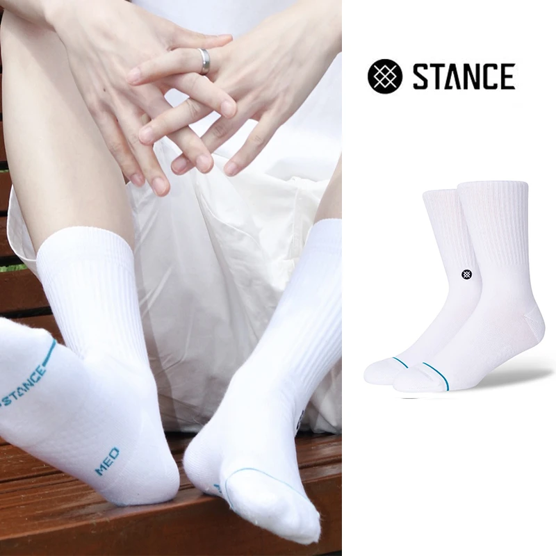 STANCE经典纯色ICON中筒袜311休闲男袜吸汗透气防臭袜运动女袜子