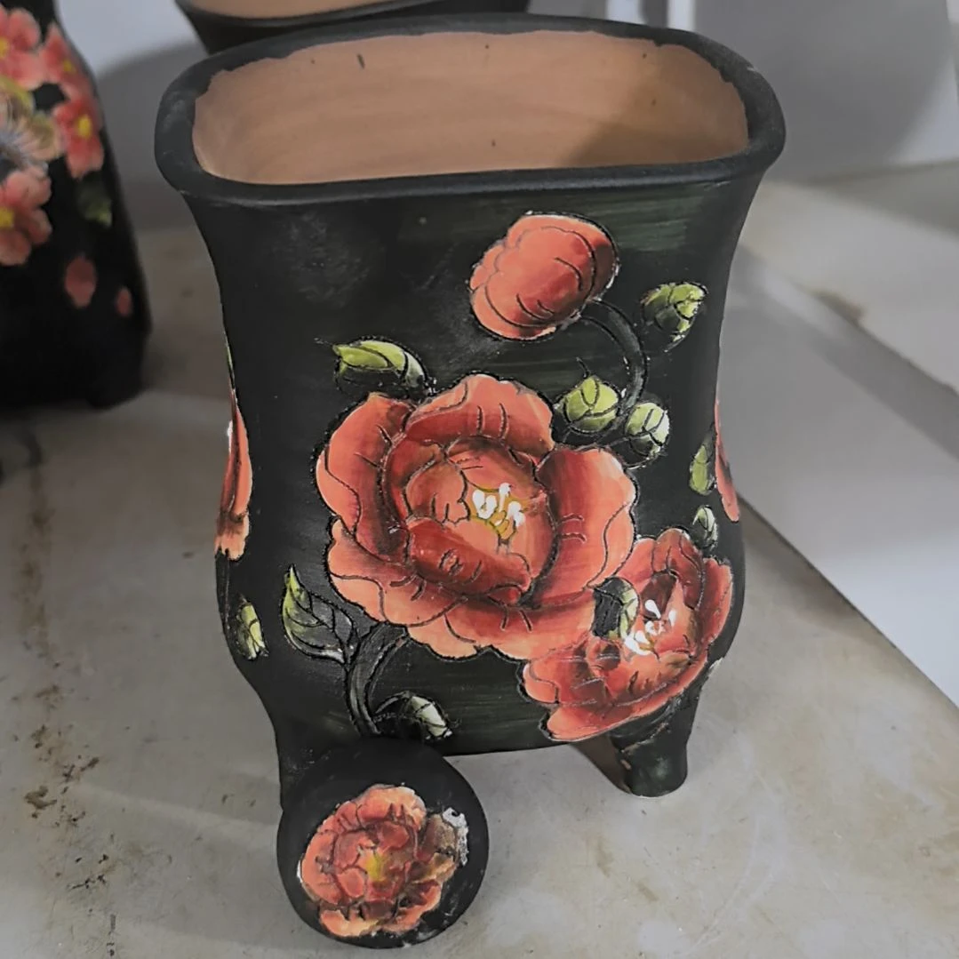 花盆红泥瑕疵处理