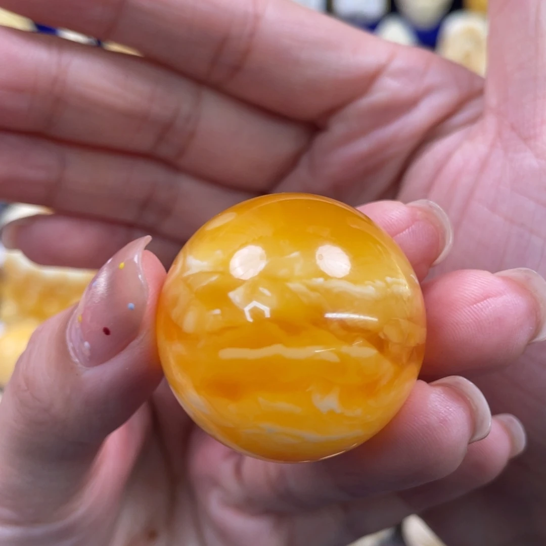裸石蜜蜡未镶嵌琥珀蜜蜡珠子卡33mm