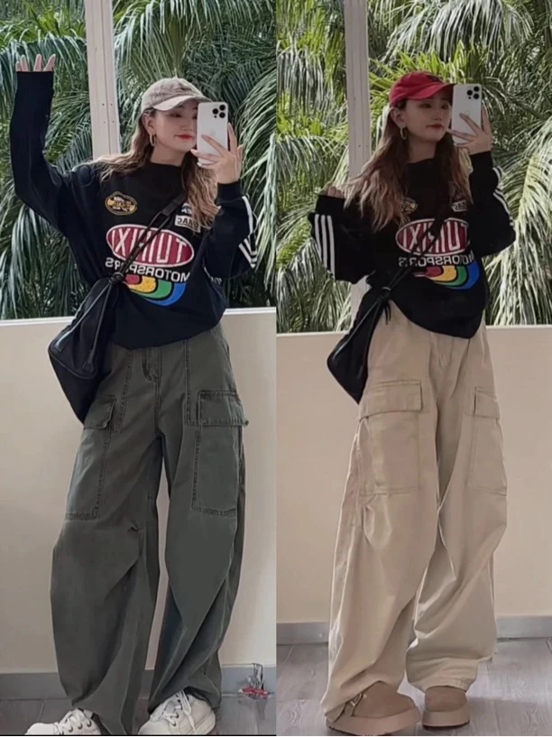 佟掌柜-工装牛仔 日系大兜痞帅捏褶藏肉百搭牛仔裤