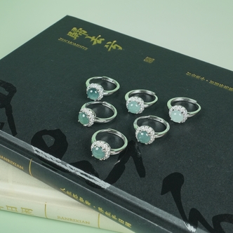 【睿泽赏宝】翡翠蛋面戒指多样性发一7*2