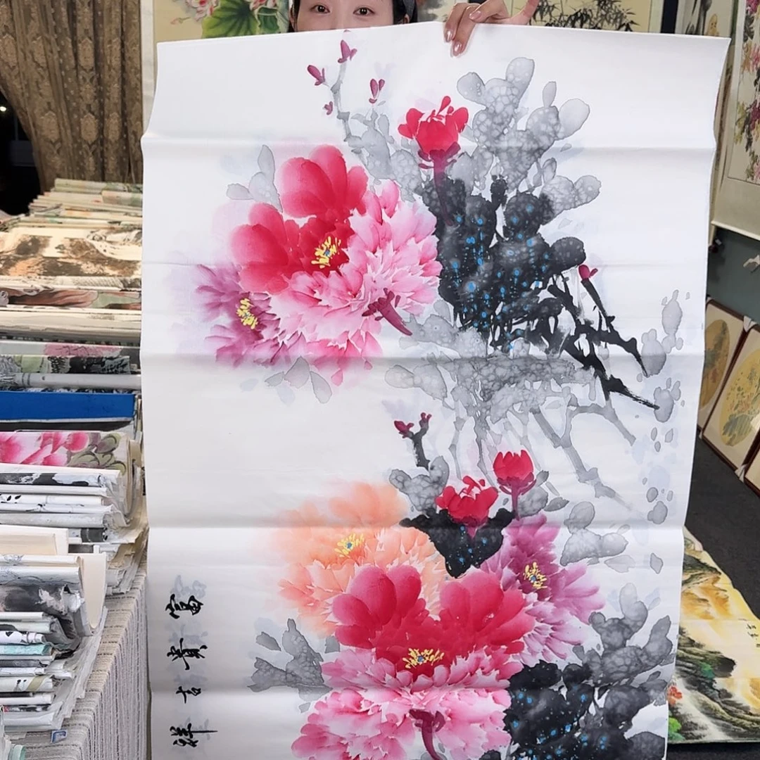 纯手绘国画作品好看四尺