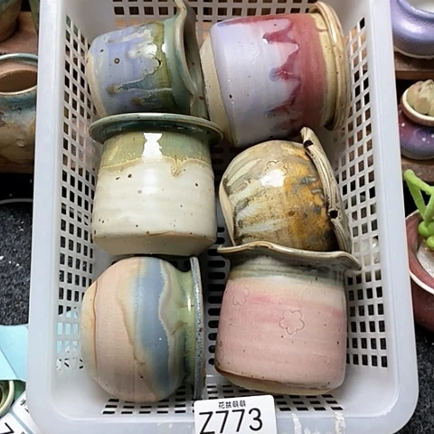 紫砂花盆773微瑕品口径5到7左右