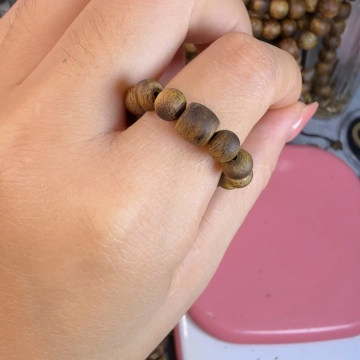沉香沉香碎屑莺歌绿奇楠淳化05戒指