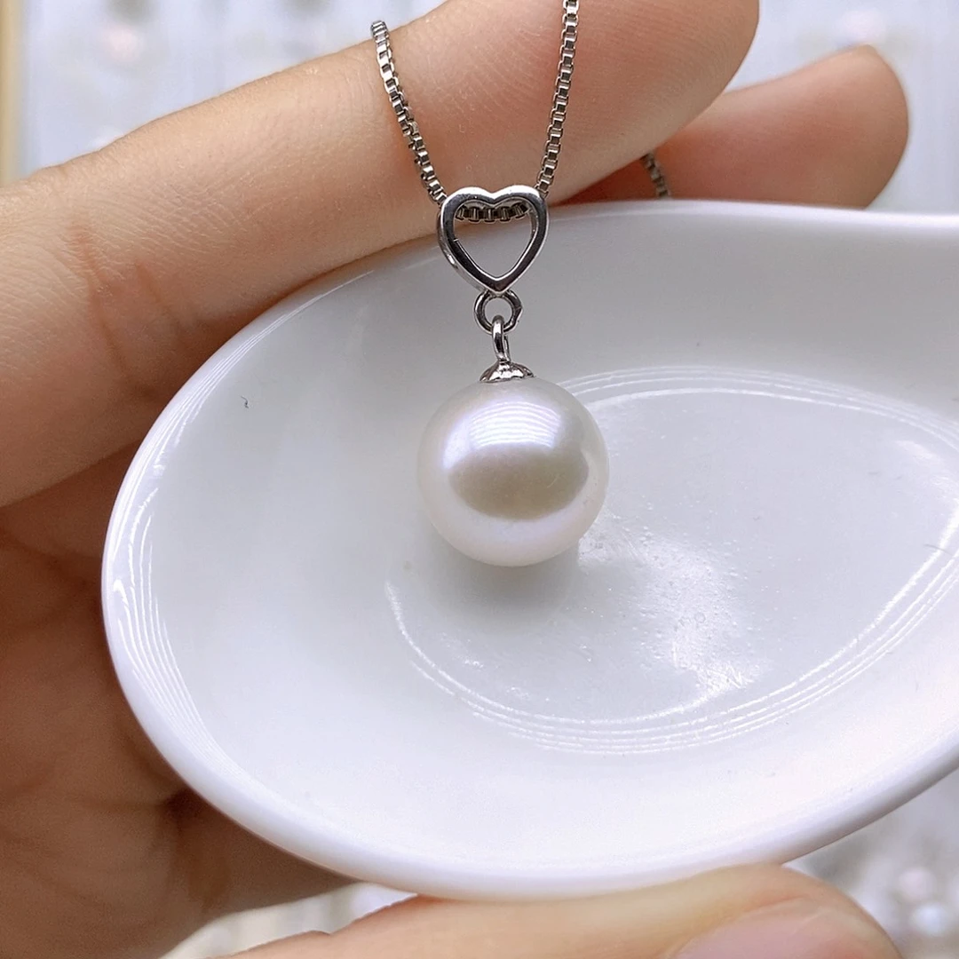淡水珍珠银S925镶嵌吊坠(赠链)