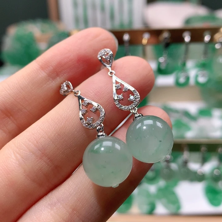 石英质玉银S925镶嵌颈饰天然非洲翠