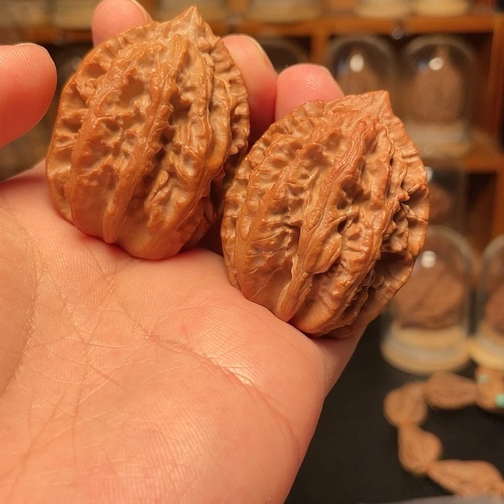 文玩核桃把件老核桃观音背