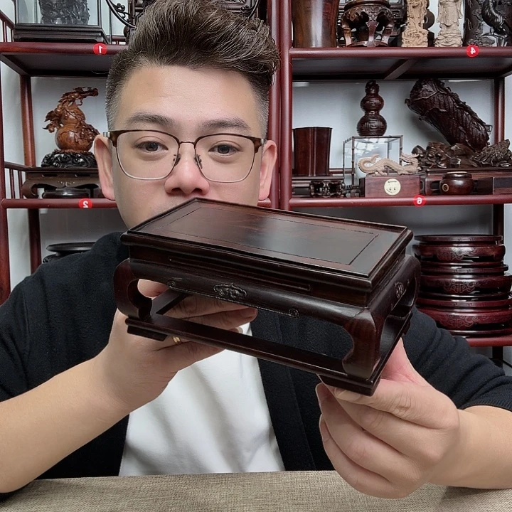 大红酸枝工艺品底座