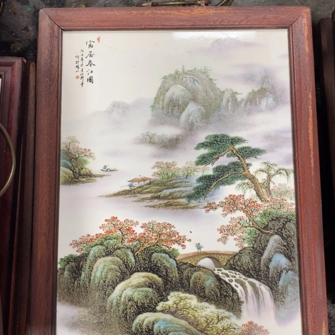 瓷片37*28*1景德镇瓷板画柴窑烧制