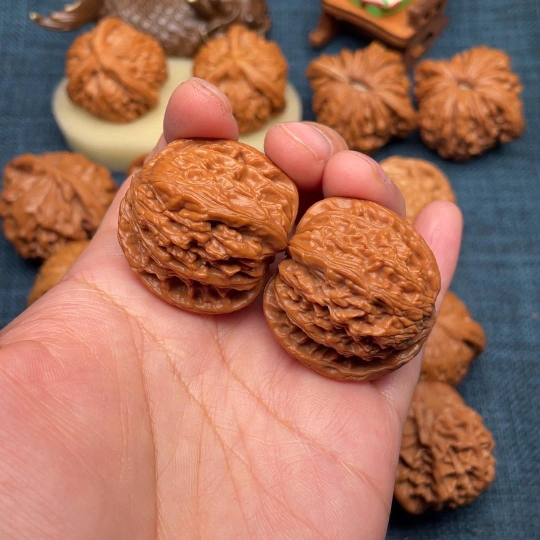 文玩核桃把件36山地小球磨全品