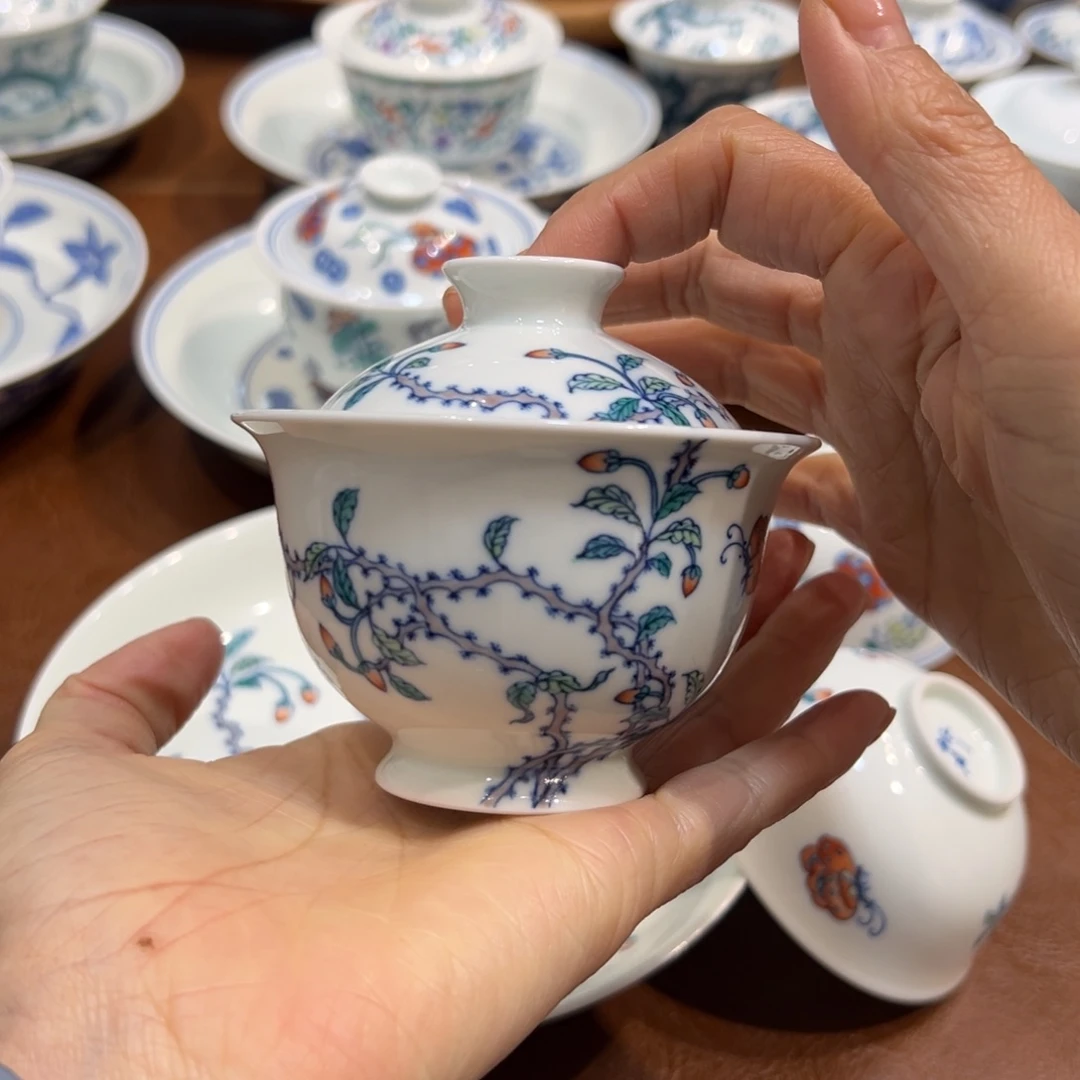 盖碗斗彩枸杞盖碗120毫升