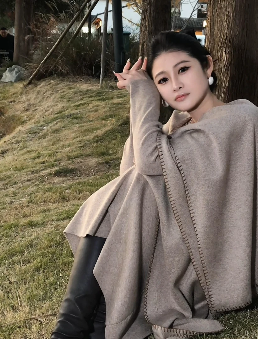 陈妍君【法式慵懒风圆领长袖绵羊毛连衣裙】CYJ-TTO462-T233