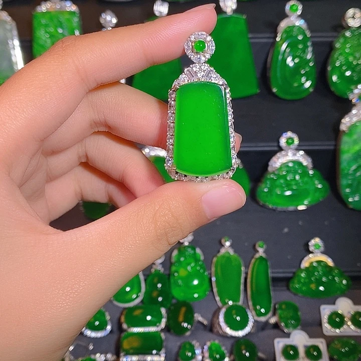 翡翠银S925镶嵌颈饰