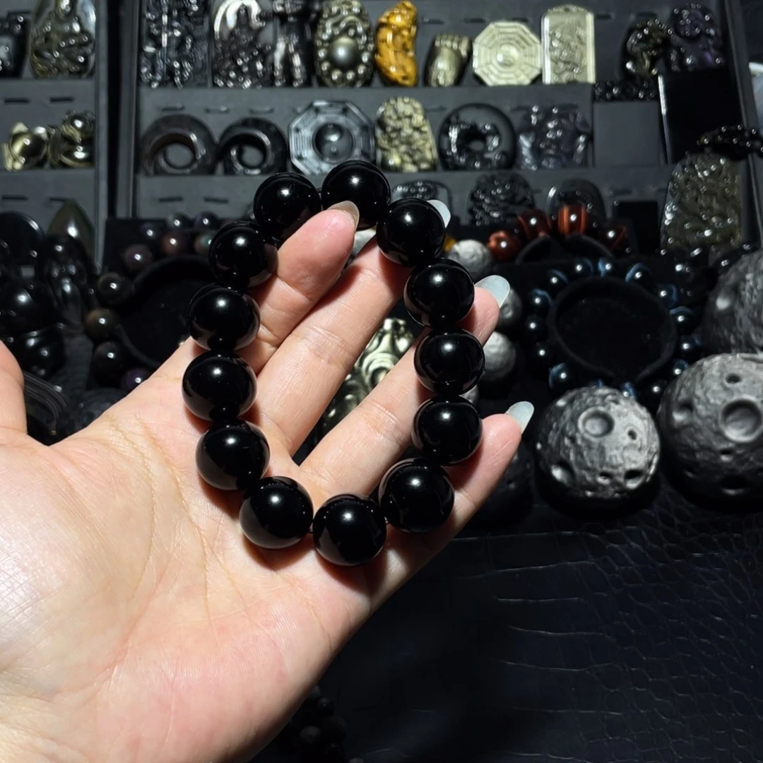 未镶嵌黑曜岩珠宝奇石拖****郝