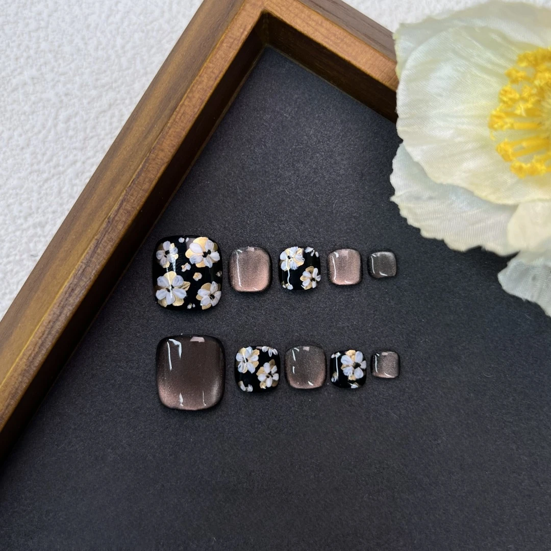 美甲熊 原创高级轻奢纯手工穿戴甲 脚甲 编号 26094