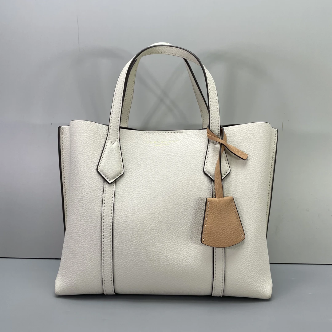 95新 TORY BURCH/汤丽柏琦 perry白色菜篮子24*20*12cmM051715