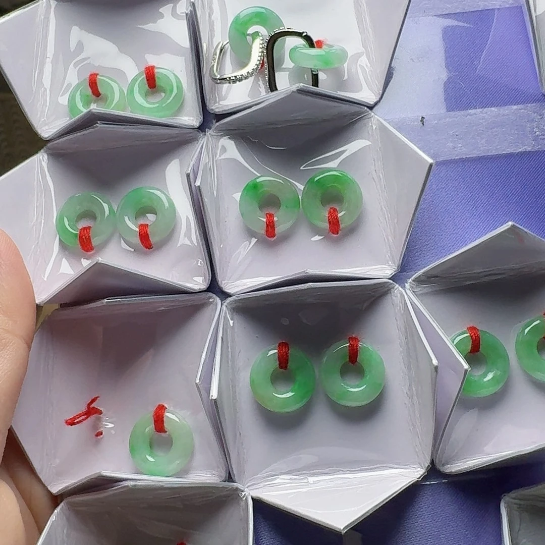 翡翠未镶嵌耳饰多样性发货其一