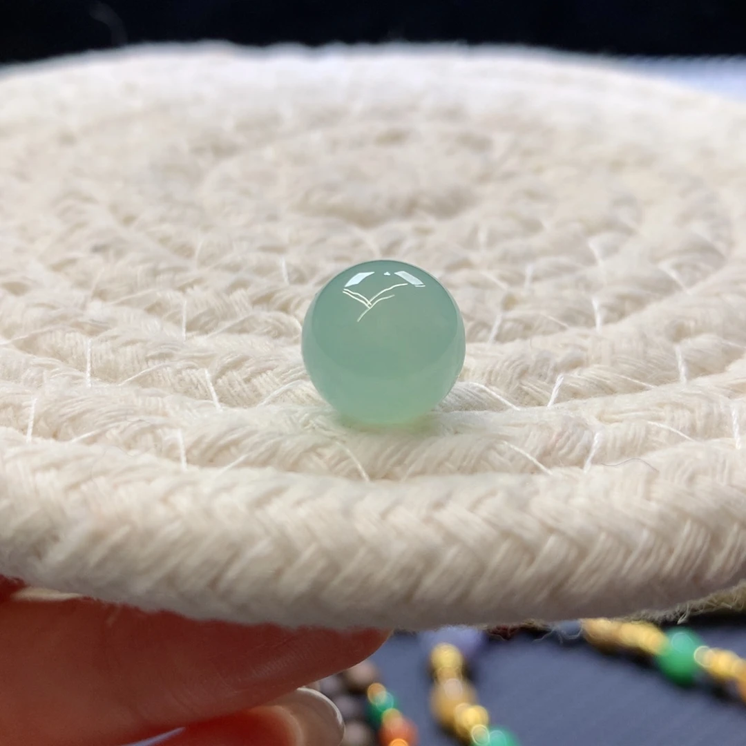 定制翡翠未镶嵌 毛货抛光定制 清新薄荷绿 卡10.9 f