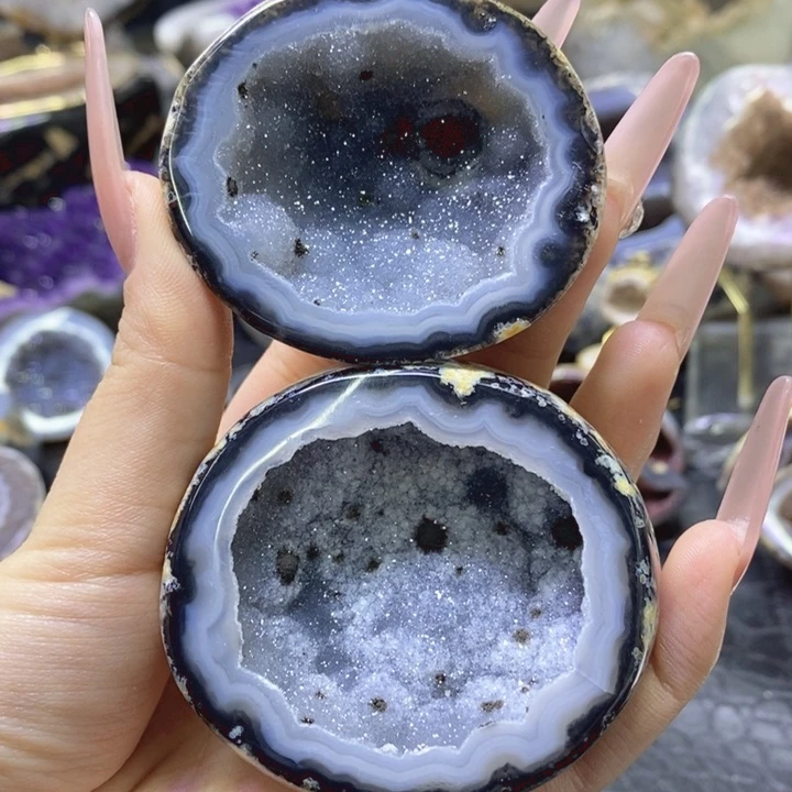 未镶嵌珠宝半成品水晶蓝紫软啵啵雪景盆