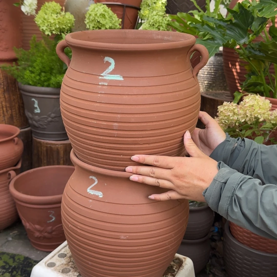紫砂花盆口25高30宜兴土陶