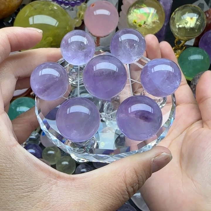 水晶珠宝半成品未镶嵌紫水晶七星盘一套
