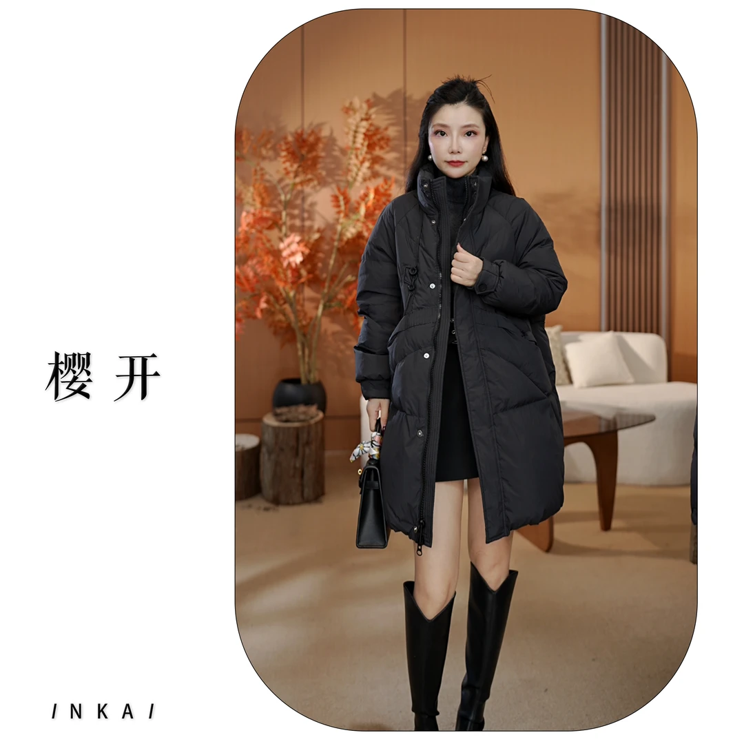樱开（2308）新款立领羽绒服白鸭绒休闲气质显瘦女宽松加厚外套A