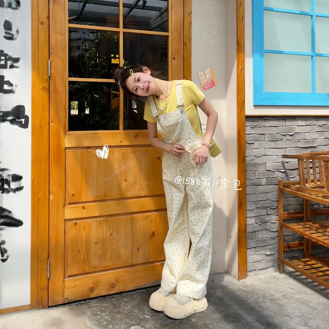 LIRUI【蒲公英的约定】薄款宽松阔腿背带裤夏季时尚百搭显瘦裤休闲