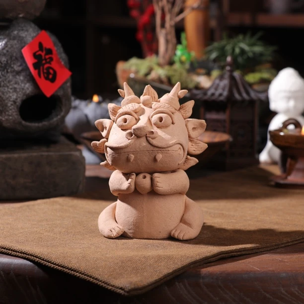 全手工瑞兽茶宠香插摆件