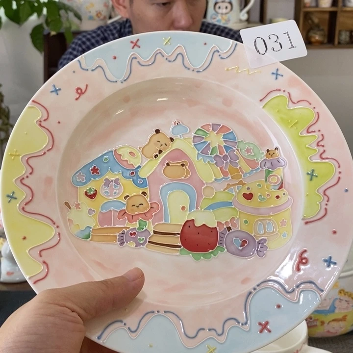 瓷片景德镇釉下彩手绘