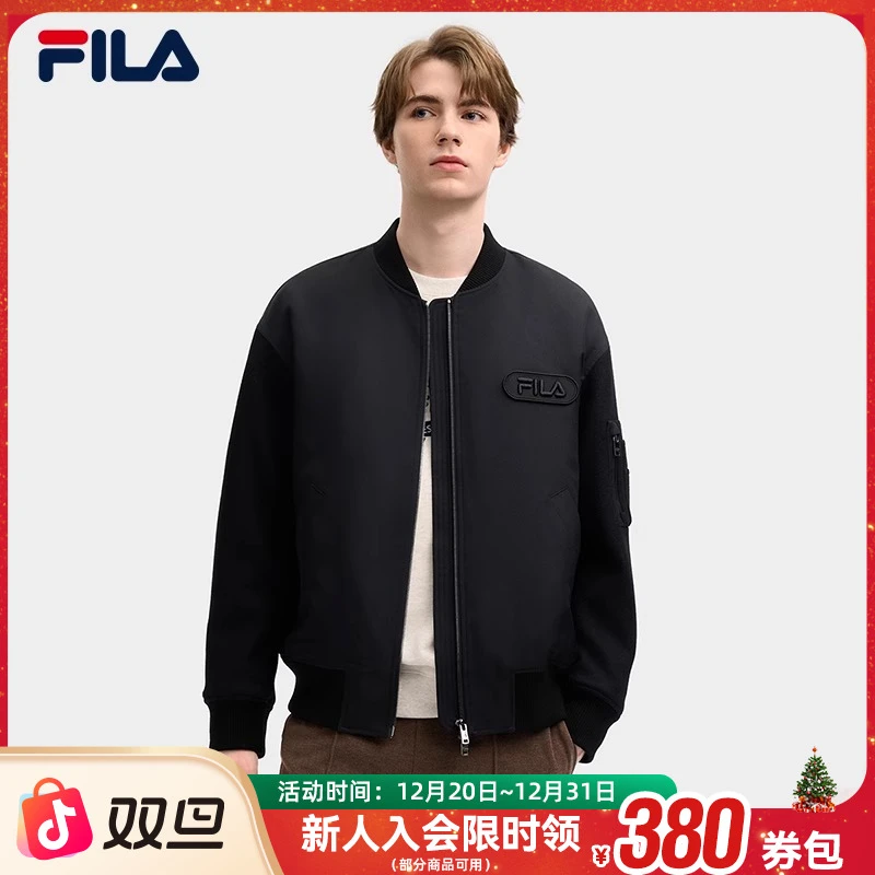 FILA斐乐男装【米兰呢装棒球夹克】25秋季新款百搭外套F11M515703F