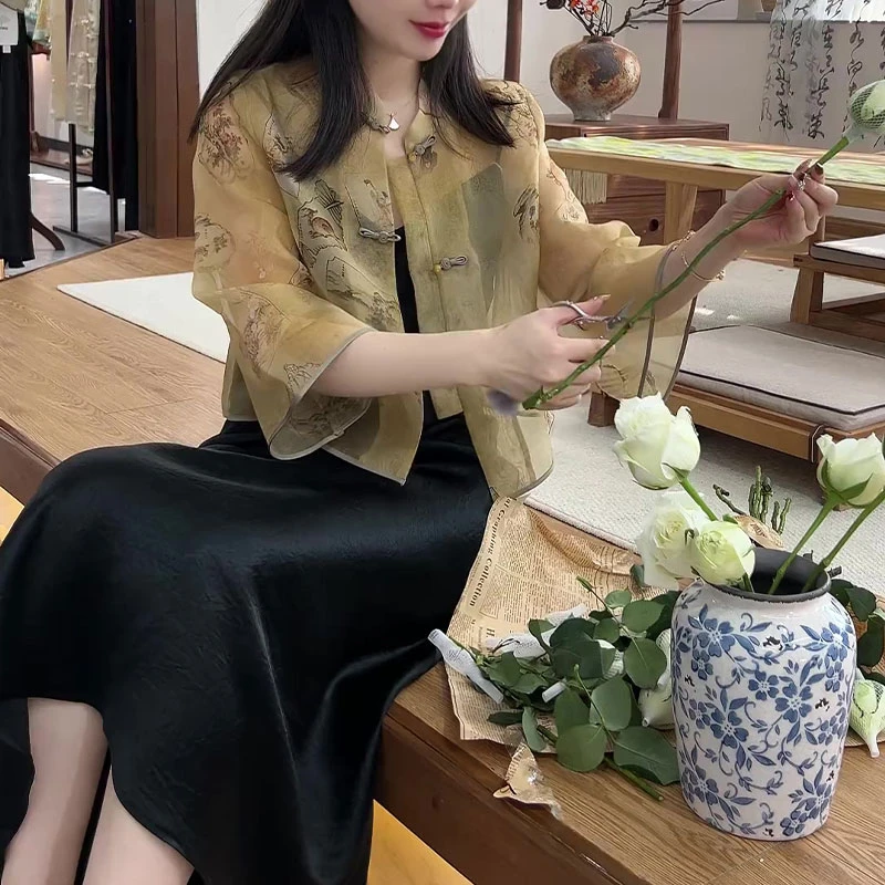 独特禅意新中式女装国风裙子套装上衣半身裙两件套女夏季2025新款