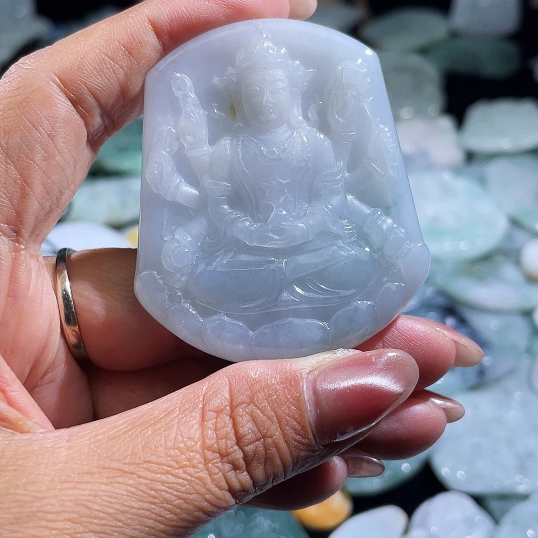 金***煌翡翠未镶嵌颈饰千手