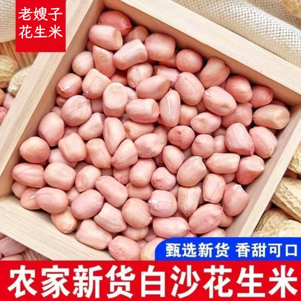 2025新货大大粒白沙笨花生米5斤精选新鲜花生无干燥剂净重3斤