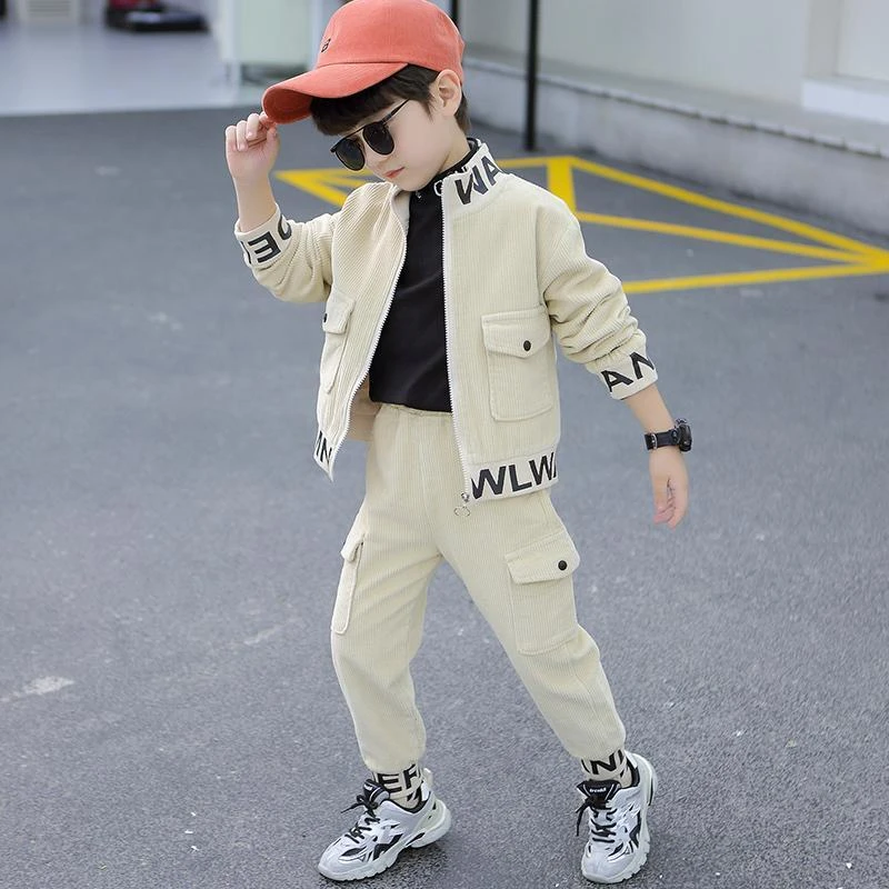 男童帅气春装套装2025童装春秋男孩时髦炸街两件套潮