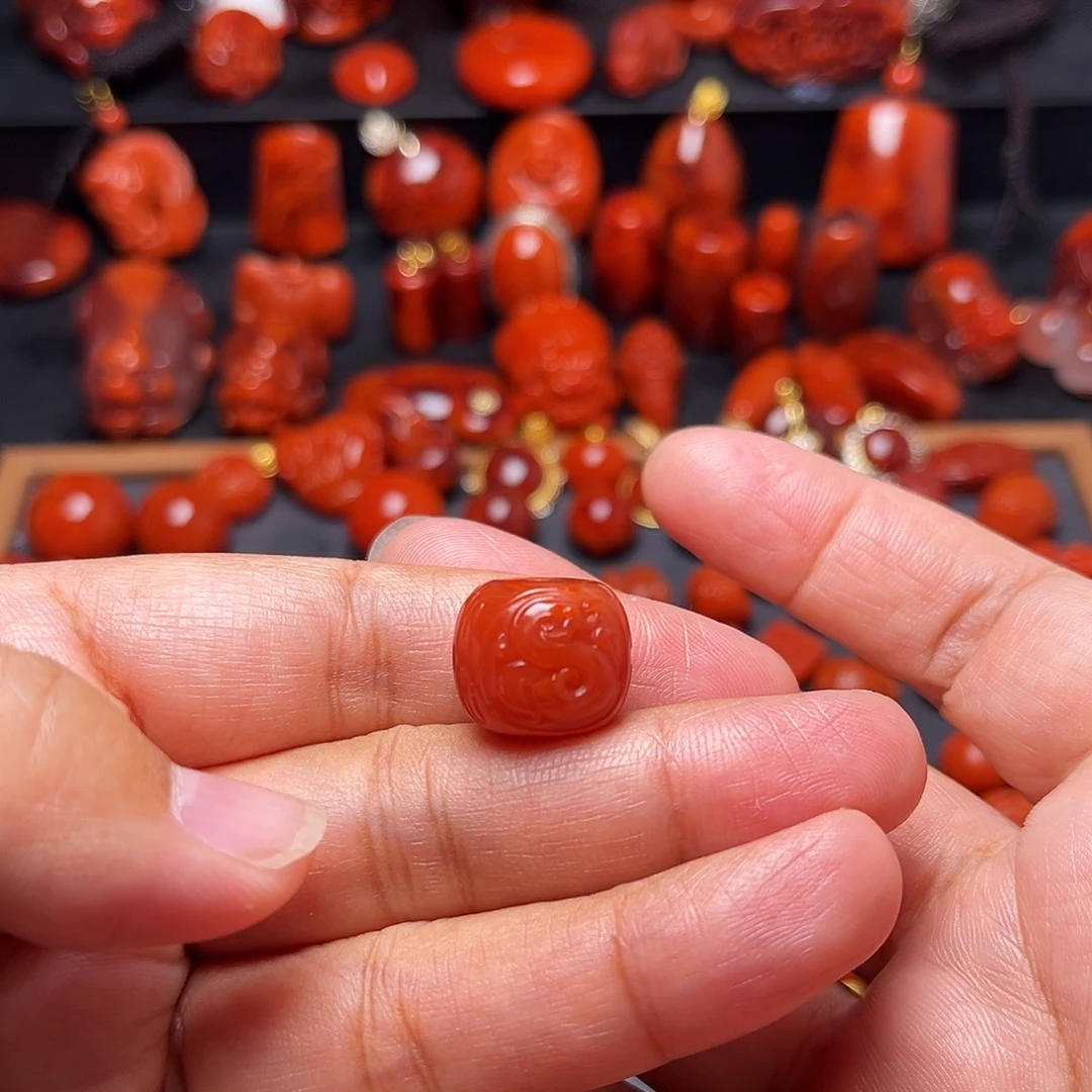 南红玛瑙未镶嵌配饰博古老型15.5mm