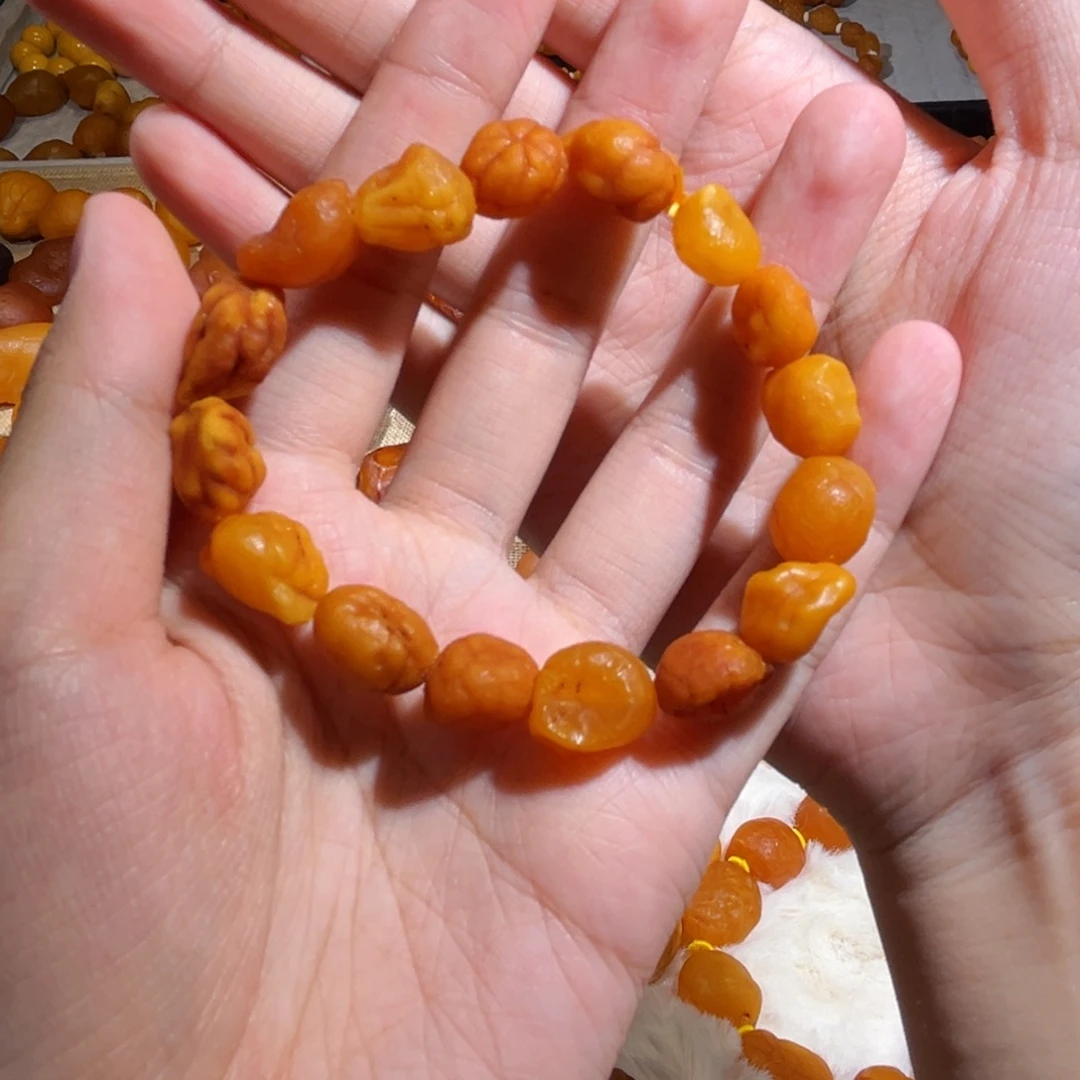 肥***呀手链琥珀未镶嵌蜜蜡海漂手串